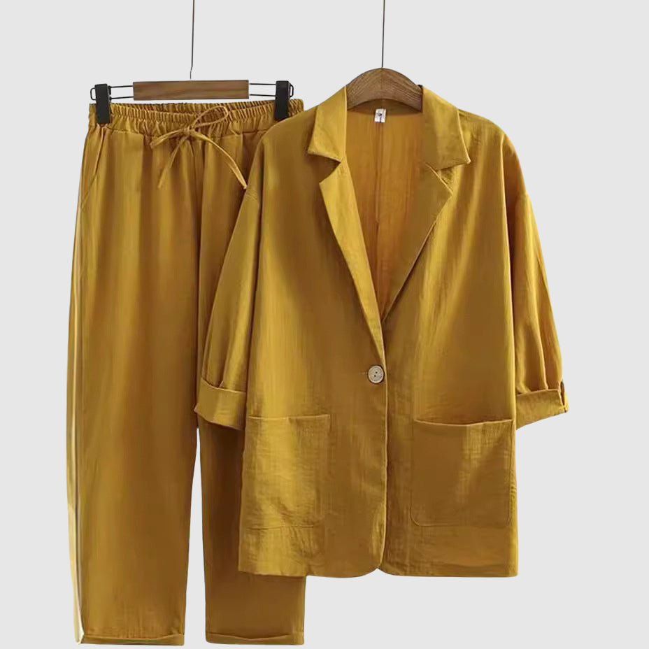 The Amelia Linen Duo Set