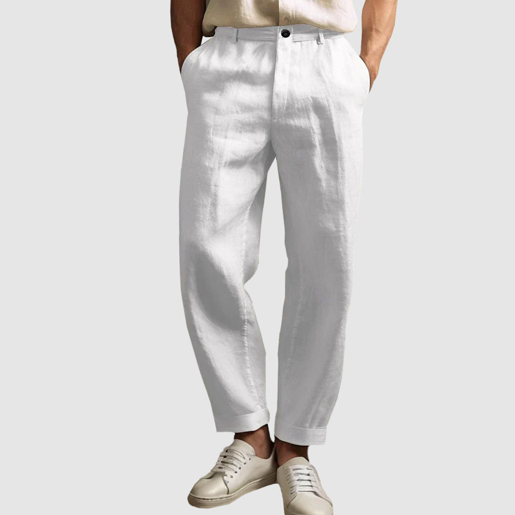 The Hudson Linen Straight Pants