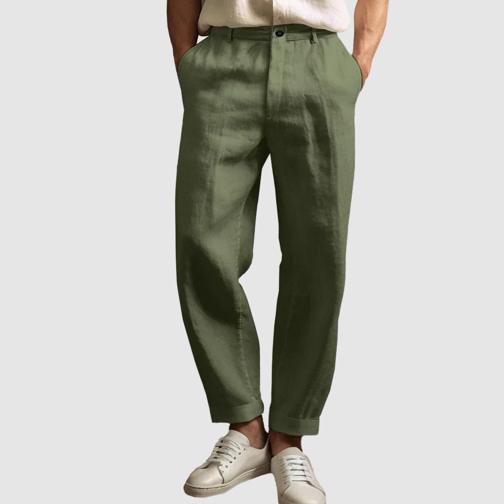 The Hudson Linen Straight Pants