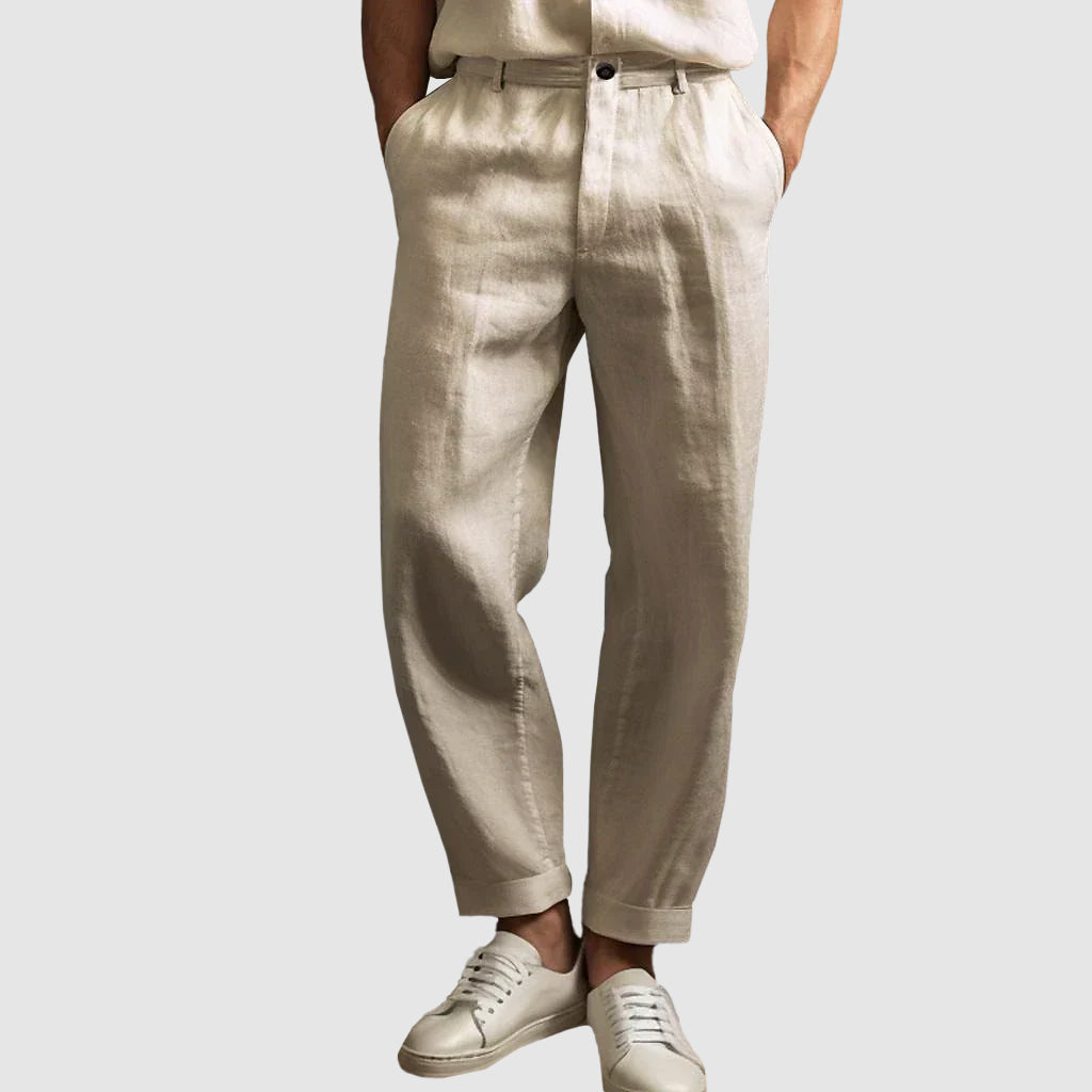 The Hudson Linen Straight Pants