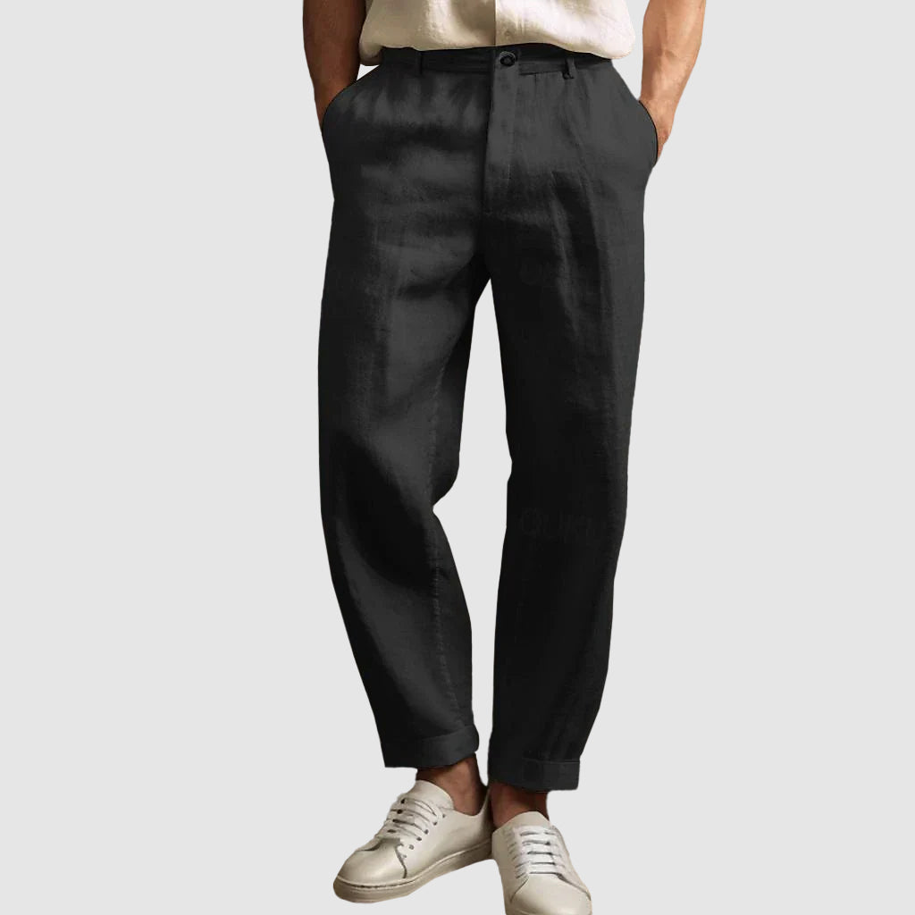 The Hudson Linen Straight Pants